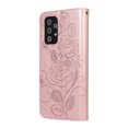 thumbnail image 3 of Case for Samsung A53 5G Wallet Case for Women Card Holder Butterfly Embossed Clover Rose Flower Flip PU Leather Magnetic Phone Cover Kickstand Lanyard for Samsung Galaxy A53 5G, Rosegold, 3 of 8