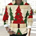 thumbnail image 6 of Donemore Men's Long Sleeve Button-Down Collar Shirt, Christmas Themed Holiday Print Design, Comfortable Casual Daily Wear Fashion Top, 6 of 8