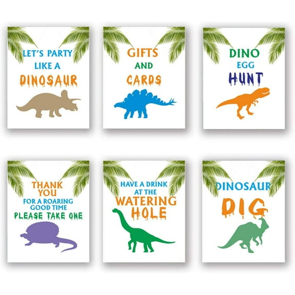 6 Set-Watercolor Dinosaur Art Print,Inspirational Quote Animal Canvas Print, Poster Wall Art Canvas for Children Nursery Decor,Gift(Unframed,8”X 10”)