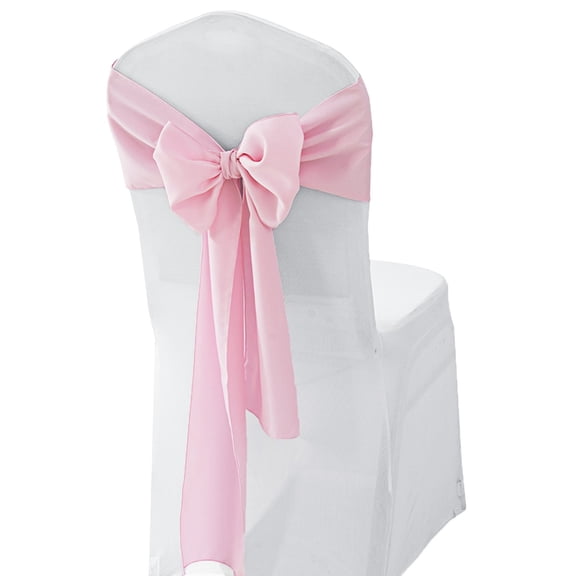 Wedding Linens Inc. (10 pcs) 8" x 108" Polyester Premium(200 GSM) Cotton Chair Sashes for Wedding, Events, Party Décor use - Pink