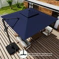 thumbnail image 3 of Boyel living Aluminum and Steel Cantilever LED Outdoor Patio Umbrella Navy Blue, 3 of 12