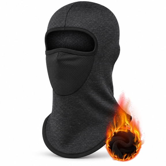 Balaclava Face Mask Thermal Fleece Windproof Winter Ski Mask for Cold Weather Sports Black