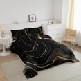thumbnail image 2 of YST Black and Gold Marble Comforter Set, Queen, Contemporary Abstract Marbling Bedding Set, 2 of 5