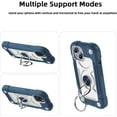 thumbnail image 6 of Compatible with iPhone 15 Case 6.1 Inch with Built-in Kickstand, [Full Body Rugged Military Grade] Drop Protection Heavy Duty Case 3 in 1 Protective Durable Cover for iPhone 15. (Blue), 6 of 14