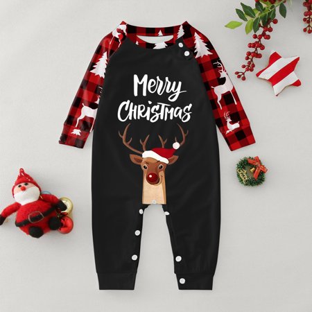 

NEGJ Family Pajama Set Christmas Plaid Print Homewear Baby Style