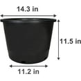 thumbnail image 5 of SHZAITOR 14.2" x 11.5" x 11.2" Round Black Plastic Premium Nursery Plant Pots (10 Count), 5 of 10