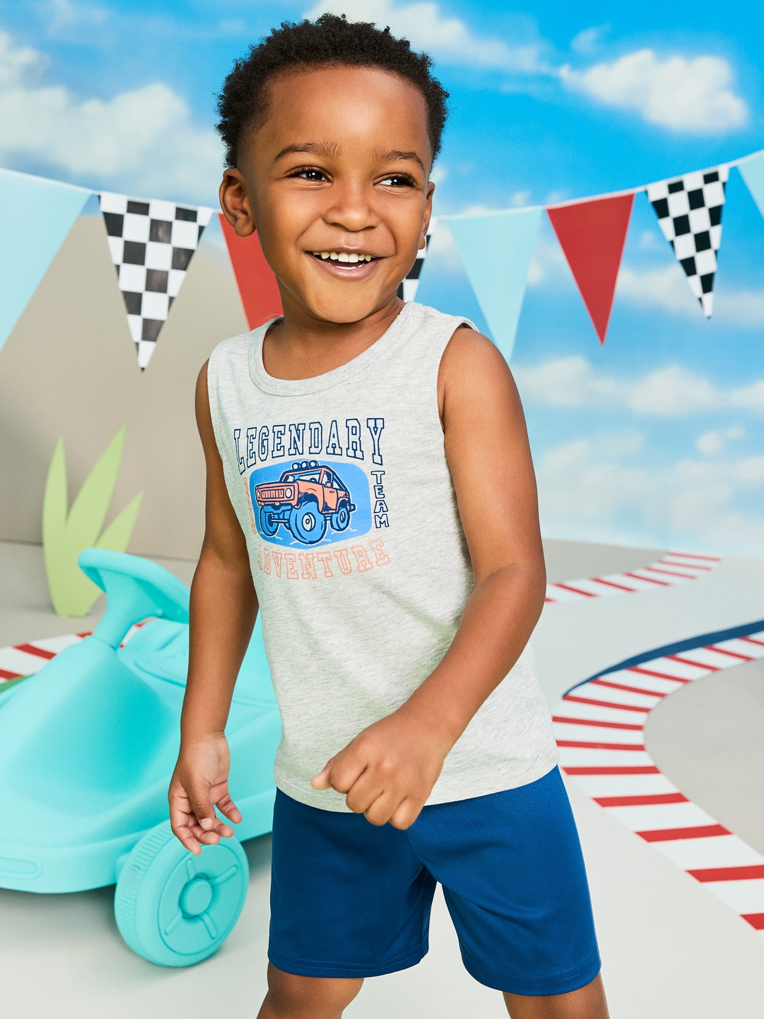 Garanimals Newborn, Baby & Toddler Boy Lightweight Active Shorts, 4-Pack, Sizes 0-6T