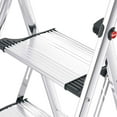 thumbnail image 6 of Hailo Folding Step Stool, 3 Step Ladder with Tray, K100, Silver, 6 of 8
