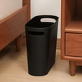 thumbnail image 3 of Small Trash Can Garbage Can Container Bin with Handles 3 Gallons Plastic Wastebasket for Bathrooom, Bedroom, Office, Kitchen, Laundry Room, Dorm Room - Black, 3 of 5