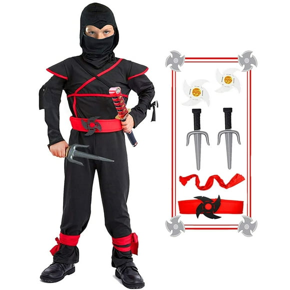 AIpartys Halloween Ninja Costume Kids Ninja Muscle Costumes Boys Ninja Set Accessories Best Children Gift(kids-M-6/7T)