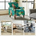 thumbnail image 4 of Wingback Armchairs Set of 2 Accent Chairs Floral Upholstered Sofa Wood Legs Lounge Seat Removable Cushion Home Living Room, 4 of 6