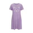 thumbnail image 4 of Somuwie Clearance Women's Oversized Short Nightgown Fashion Chest Print Short Sleeve Nightdress, 4 of 5