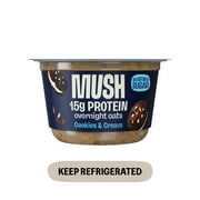 MUSH Overnight Oats Cookies & Cream, 15g Protein, 5.5 oz Cup (Refrigerated)