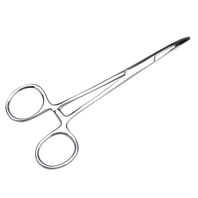 Pinzas para el pelo de oreja de gato y perro de acero inoxidable, abrazadera de limpieza con punta curva