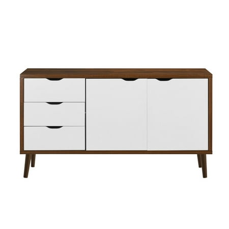 Modern Wooden Tv Stand With Drawers And Cabinet Doors Brown