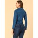 thumbnail image 5 of Chaquecorde mujer Soft Moto Zip Up Pockets Chaquetas de motociclisde gamusintétiazul real XS, 5 of 6