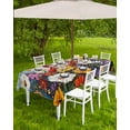 thumbnail image 4 of Hokiten Outdoor Tablecloths with Umbrella Hole & Zipper, Vintage Wildflowers Rectangle Tablecloth 60x120 Inch, Oil Painted Abstract Botanical Waterproof Table Cloth, Patio/Pool/Picnic Table Covers, 4 of 6