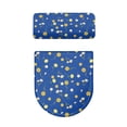 thumbnail image 5 of HELLHERO Blue Daisy Pattern Toilet Bowl Cover of Pack of 2 Stretch Toilet Covers Set Reusable Gift, 5 of 8