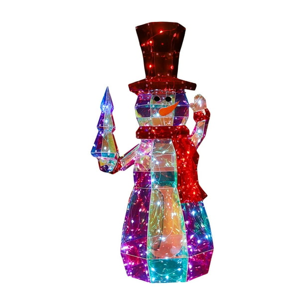 Estatuilla Luminosa Muñeco Nieve Estatua Reno Colorida Alimentación USB para Del Rojo