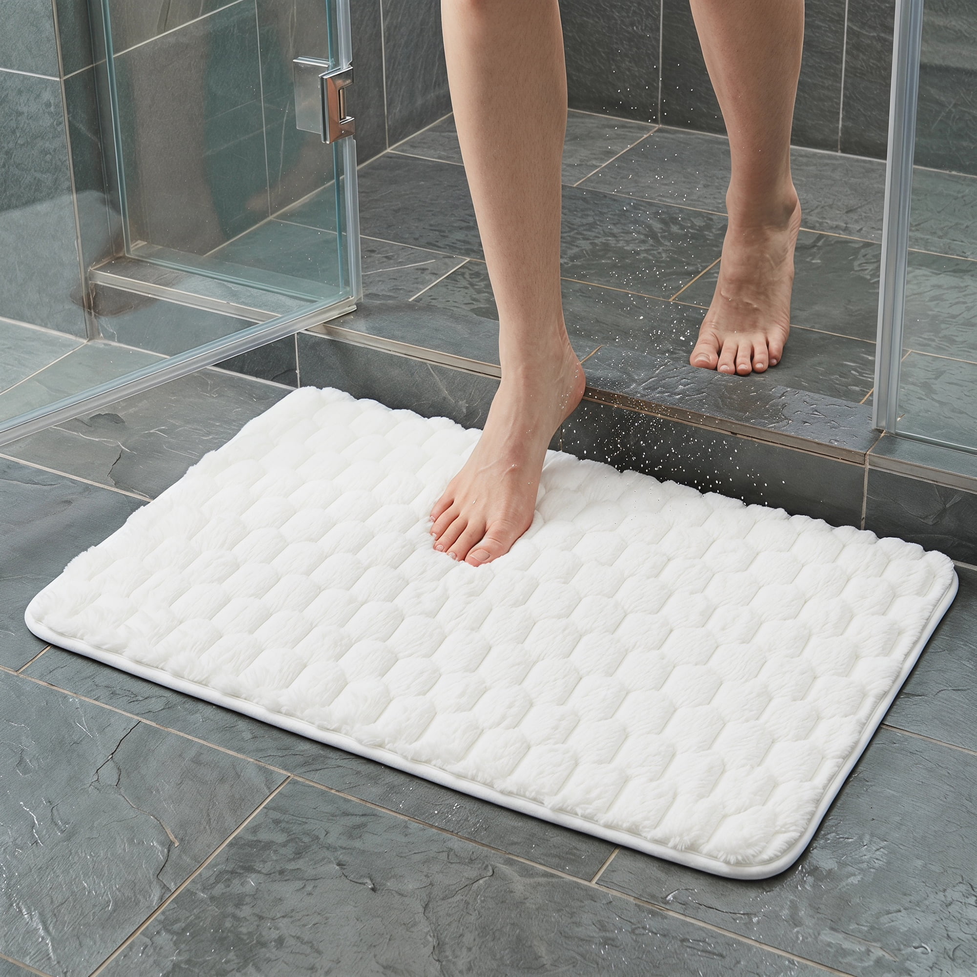 Unique Bargains Luxury Ultra Soft Absorbent Microfiber Bath Mat Non Slip Beige 32" x 20"