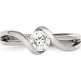 thumbnail image 4 of Stainless Steel Polished Round Cz Ring (Size 6) Made In China sr288-6, 4 of 5