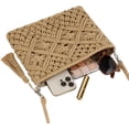 thumbnail image 4 of Kukuzhu Women Crochet Shoulder Bag Handmade Woven Beach Crossbody Handbag Satchel Purse with Tassel for Summer, 4 of 6