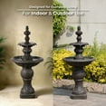 thumbnail image 3 of Teamson Home 2-Tier Classic Pedestal Outdoor Water Fountain–Shallow Basin with Adjustable Flow & Electric Pump, Dark Gray, 3 of 12