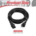 thumbnail image 2 of Uxcell 12ft 18 AWG Black 18/3 Universal Power Cord C13 to NEMA 5-15P 10A 125V 3-Prong Extension Power Cord, 2 of 5