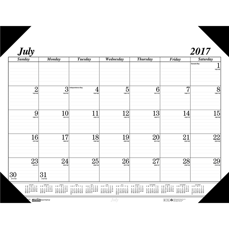 Monthly Academic Calendar Economy Desk Pad 14 Months (Jul-Aug) 22 x 17