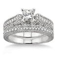 thumbnail image 2 of 2.10 Carat Antique Bridal Set Engagement Ring with Princess Cut Diamond in 10k White Gold, 2 of 3