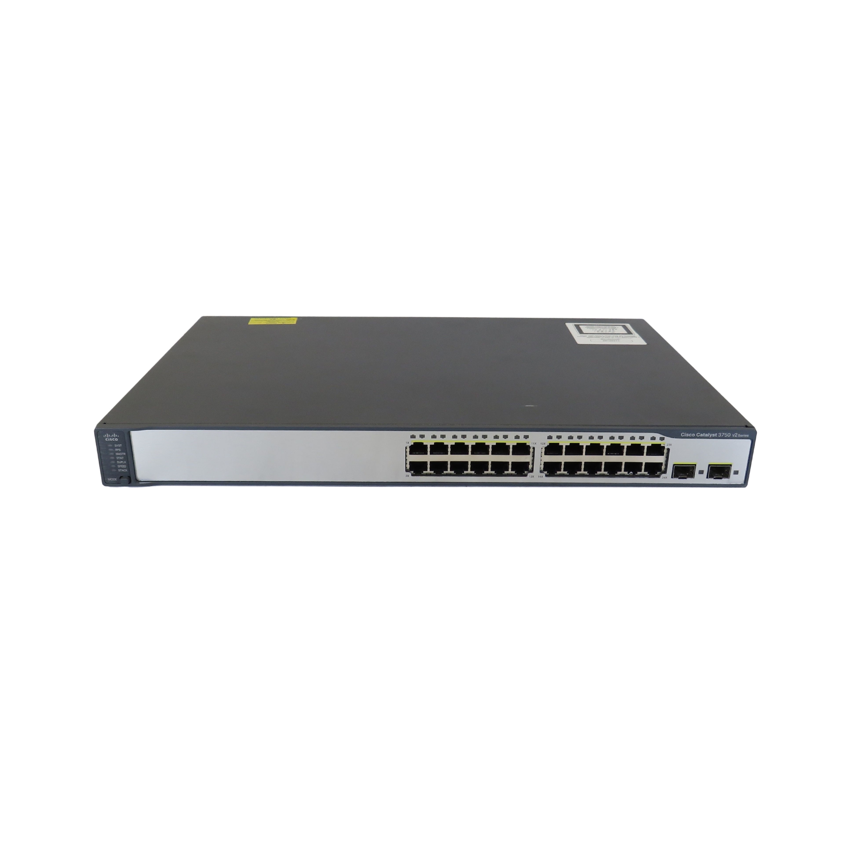 Pre-Owned Cisco WS-C3750V2-24TS-S 3750V2 24 10/100 + 2 SFP Network Switch (Good)