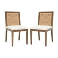thumbnail image 4 of SAFAVIEH Couture Emilio Modern Linen Solid Dining Chair, Walnut/Natural (Set of 2), 4 of 5
