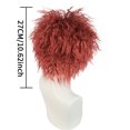 thumbnail image 3 of Peluca para cosplay Beetlejuice, pelo sintético de payasos rojos, 27 cm, 3 of 3