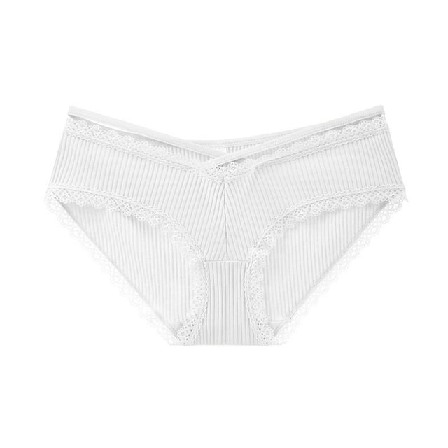 B91xZ Culottes Taille Haute en Coton Doux pour Femmes, Blanc G