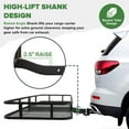 thumbnail image 3 of ARKSEN 60" x 20" x 6" Hitch Mount Angled Shank Cargo Carrier W/Cargo Bag, Net, Hitch Stabilizer & 2 Ratchet Straps, 3 of 5