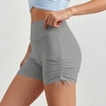 thumbnail image 5 of Hurxie Biker Shorts 4'' - High Waisted Booty Workout Volleyball Yoga Womens Shorts Gray,S, 5 of 7