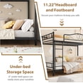 thumbnail image 3 of Ourlova Twin Over Twin Metal Bunk Bed with Ladder and Guardrails- Heavy Duty- 400 Lbs Capacity- No Box Spring Needed- Easy Assembly- Black - Modern Bunk Bed Frame, 3 of 7