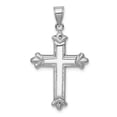 thumbnail image 4 of Diamond2Deal 14k White Gold Reversible Diamond-Cut Cross Pendant for Women (L- 1.34 in, W- 0.76 in), 4 of 4