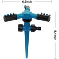 thumbnail image 4 of aspersores de césped de 360 grados que giran automáticamente para jardín, patio y niños, sistema de riego por rociador de agua, ángulo ajustable, sistema de riego giratorio de 300 pies cuadrados., 4 of 8