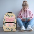 thumbnail image 2 of Yspwyqan Backpack for Teens Girls, Bass Fish Pink Bow 17 Inch Large Capacity Laptop Backpack, Side Pockets, Adjustable Straps, for High School College, 2 of 7