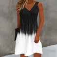 thumbnail image 2 of Puntoco Summer Dresses for Women,Women's Summer printed Dresses Casual V Neck Sleeveless Pockets Beach Loose Tank Sundress Black-A S(S), 2 of 6