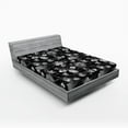 thumbnail image 2 of Ambesonne Buds Pattern Fitted Sheet, Dreamy Floral Gothic, Full Size, Charcoal Grey Pale Grey, 2 of 5