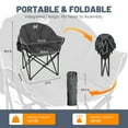 thumbnail image 5 of MOPHOTO Heated Camping Chair, Padded Camp Chair Round Moon Saucer Folding Lawn Chair Outdoor Chair, Oversized Patio Lounge Chairs Portable Folding Camping Chairs Heated Chair, 2 Pack, 5 of 9