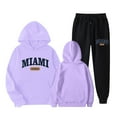 thumbnail image 2 of YUELONGHU Women Casual Hoodie Women's Hoodies Pullover Cropped Women's Two Piece Pants Set with Cute English Print Long Sleeve Hooded Sweatshirt Xxl, 2 of 5