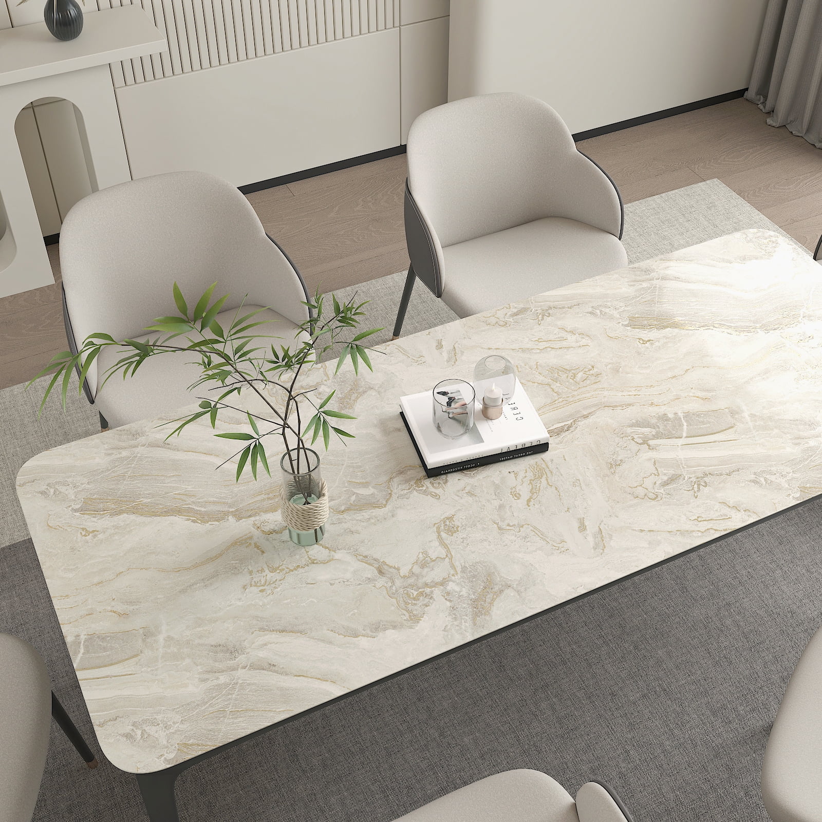 CHIHUT Marble Peel and Stick Contact Paper for Countertop Waterproof Thick Beige Gold Marble Wallpaper for Kitchen Self Adhesive Marble Wall Paper Glossy Vinyl Roll for Cabinets Furniture 17.7"x236"