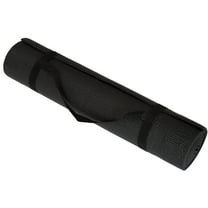 Exercise Mat For Fitness, Pilates and Workout With Carrying Strap By Wakeman Fitness (Black)