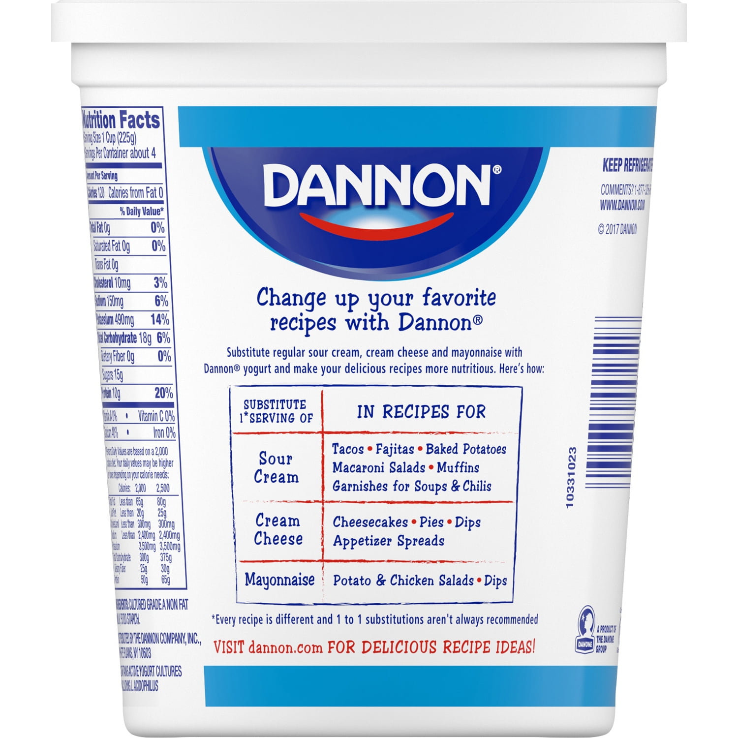 Dannon Yogurt Nutritional Data Blog Dandk