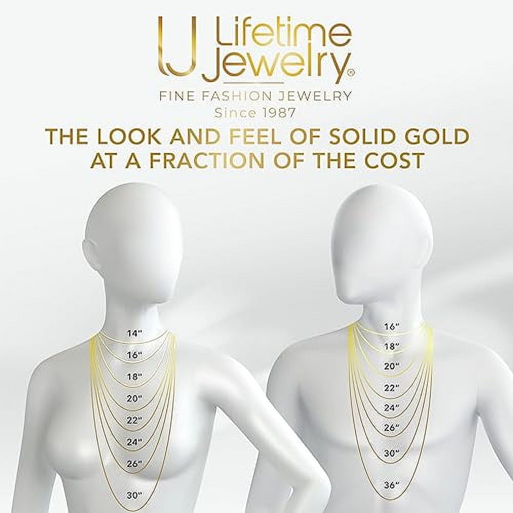 LIFETIME JEWELRY 3mm Rope Chain Necklace 24k Real Gold Plated-Women and Men (24 mm)