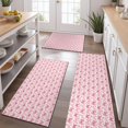 thumbnail image 2 of Light Pink Butterfly Pattern Kitchen Rugs Sets Of 3,Kitchen Runner Rugs Non Skid Washable,Decorative Kitchen Floor Mats for Kitchen,Sink,Laundry,17"x30"+ 17"x47" + 17"x59", 2 of 6