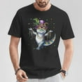 thumbnail image 2 of Mardigator Mardi Gras Alligator Dancing Graphic Tee Unisex Adult Cotton Shirt for Carnival Party Celebration, Fun Festive Outfit, Unique Gift Idea for Mardi Gras Fans, Size 4XL, Color Black, 2 of 4